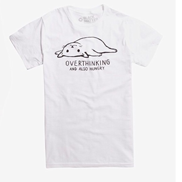 Tops - Black Matter cat tee overthinking and also hungry